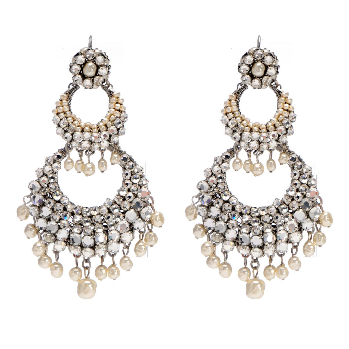 Crystal and Pearl Stunning Chandelier earrings