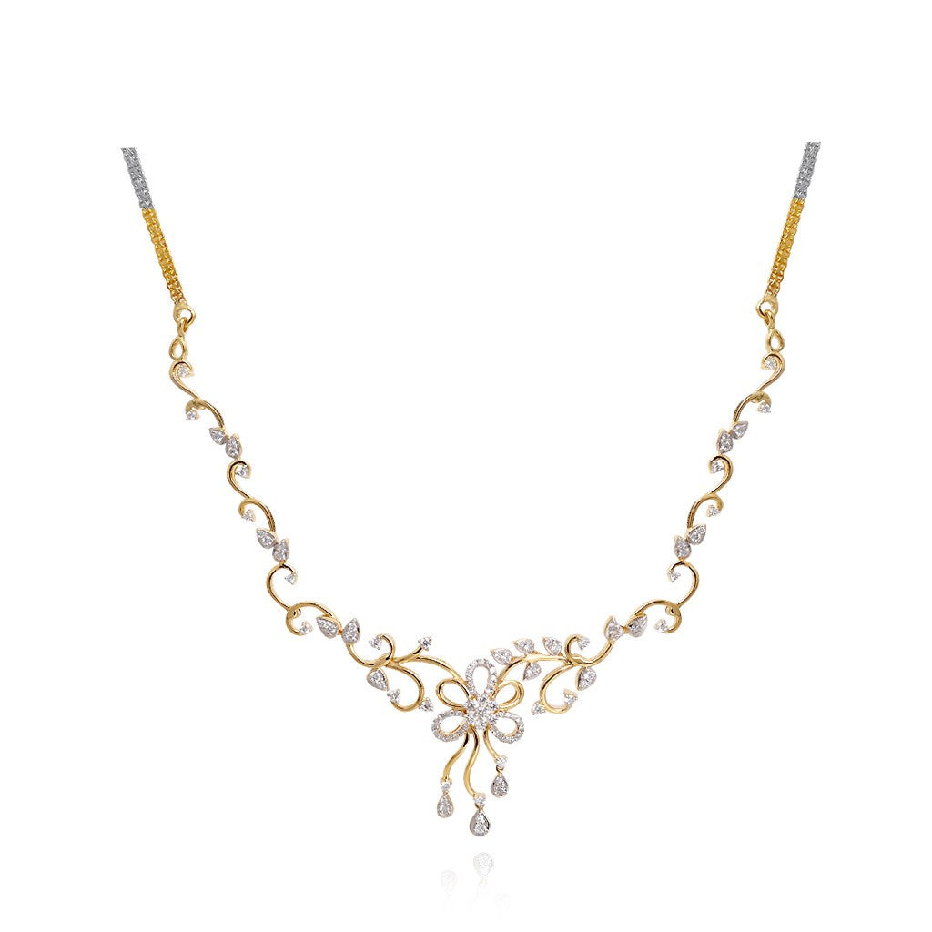 Floral Design Diamond Necklace